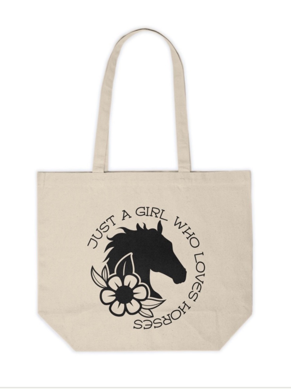 Just a Girl Who Loves Horses Canvas Tote Bag | Horse Lover Gift | Equestrian Bag